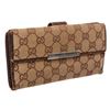 Image 2 : Gucci Brown GG Canvas Leather Long Wallet