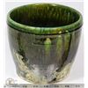 Image 2 : 27) MARY BORGSTROM GREEN GLAZED BOWL SIGNED &