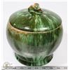 Image 2 : 22) MARY BORGSTROM GREEN GLAZED SPHERICAL JAR WITH