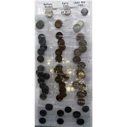 20 SETS BUFFALO 5 CENTS, EARLY CENT,
