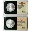 Image 1 : 2-.999 AMERCICAN SILVER EAGLES 2001 & '03