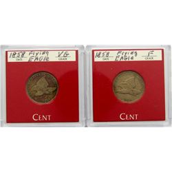 1858 SM AND LG LETTER FLYING EAGLE CENTS