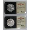 Image 1 : 2003 & 2001 AMERICAN SILVER EAGLES