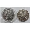 Image 1 : 1992 & 2001 AMERICAN SILVER EAGLES