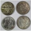 Image 1 : 4-SILVER DOLLARS;MIXED DATES/MINT MARKS/GRADES