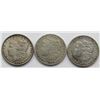 Image 1 : 3-CIRC MORGAN DOLLARS: 1896, 1900-O, 1878-S