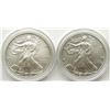 Image 1 : 2007 & 2008 UNC AMERICAN SILVER EAGLES;