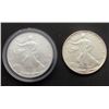 Image 1 : 1991 & 2002 AMERICAN SILVER EAGLES