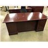 Image 1 : MAHOGANY TRADITIONAL STYLE EXECUTIVE DESK WITH CREDENZA AND 3 DRAWER LATERAL FILE CABINET