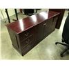 Image 3 : MAHOGANY TRADITIONAL STYLE EXECUTIVE DESK WITH CREDENZA AND 3 DRAWER LATERAL FILE CABINET