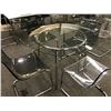 Image 2 : GLASS TOP 36'' ROUND LUNCH ROOM TABLE WITH 4 CHAIRS (PLEASE PREVIEW)