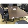 Image 2 : DARK WOOD 6' X 3' CONFERENCE TABLE WITH INTEGRATED POWER/SIGNAL ROUTING