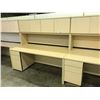Image 2 : LIGHT MAPLE 6' COMPUTER DESK, WITH HUTCH