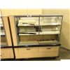 Image 2 : MAPLE AND ALUMINUM GLASS FRONT DOUBLE SIDED RETAIL DISPLAY CASE, NO KEY