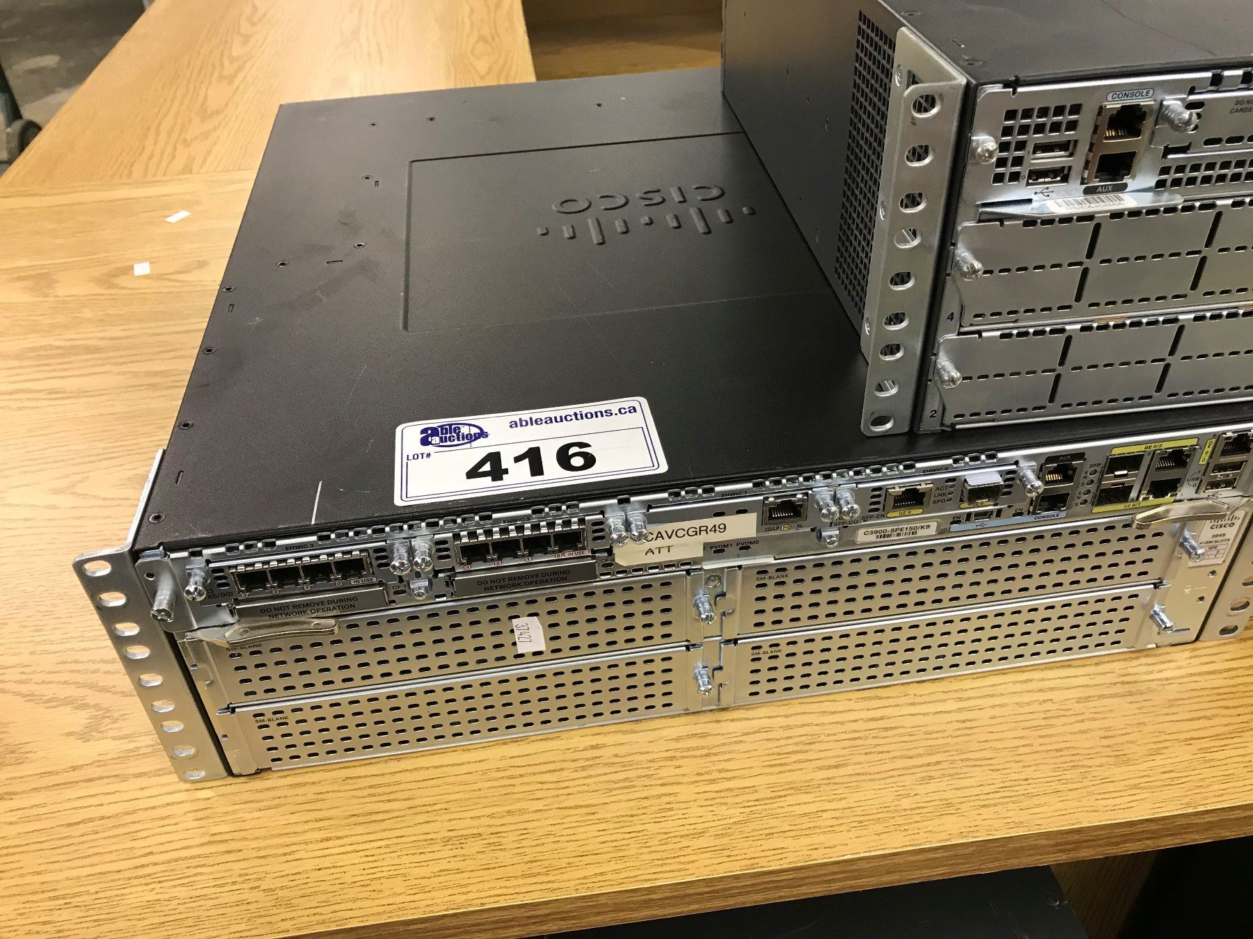 CISCO 3945 NETWORK RACK UNIT WITH CONTENTS
