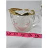 Image 5 : 10 PCE FRUIT BOWL, CREAM AND SUGAR BOWS EYE PATTERN GOLD COLORED TRIM