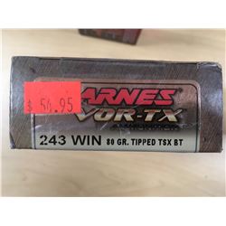 AMMO (BARNES VOR-TX) *243 WIN* (80 GRAIN) *TSX* (20 ROUNDS)