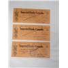 Image 1 : LOT OF 3 IMPERIAL BANK OF CANADA CHEQUES (1936 X 2) *1937*