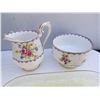 Image 3 : VINTAGE OWL COOKIE JAR, JUICER, DEPRESSION PICKLE PLATE, PETIT POINT CREAM AND SUGAR