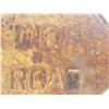 Image 2 : HEAVY STEEL EMBOSSED ROAD SIGN (1940'S) *WINDING ROAD* (2' X 2')
