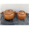 Image 1 : PAIR OF VINTAGE BEAN CROCKS WITH LIDS