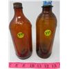 Image 1 : LOT OF 2 EMBOSSED BROWN BLEACH BOTTLES (JAVEX) *8 INCHES*