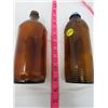 Image 2 : LOT OF 2 EMBOSSED BROWN BLEACH BOTTLES (JAVEX) *8 INCHES*