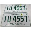 Image 1 : LOT OF 2 LICENSE PLATES ( THE KLONDIKE YUKON) *MATCHING PLATES*