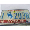Image 3 : LOT OF 2 LICENSE PLATES (WYOMING)