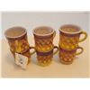 Image 1 : LOT OF 6 CUPS AND MUGS (FIREKING) *YELLOW AND BROWN*