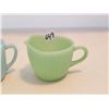 Image 2 : BLUE SUGAR BOWL AND GREEN CREAMER (FIREKING)