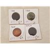 Image 1 : LOT OF LARGE ONE CENT COINS (1859, 76H, 84, 88)