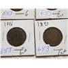 Image 3 : LOT OF 4 LARGE ONE CENT COINS (1859, 86, 88, 93)