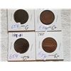 Image 1 : LOT OF 4 LARGE ONE CENT COINS (1859, 76H, 82H, 95)