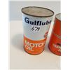 Image 2 : LOT OF 2 OIL TINS (GULF OIL, GULF TRANSMISSION) * BOTH FULL*