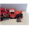 Image 3 : LOT OF 2 TOY TRUCKS ( 1941 CHEV FLAT BED, 1932 CHEV ROADSTER FIRE CAR)