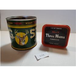 STAG AND THREE NUNS TOBACCO TIN CANS