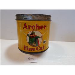 ARCHER 60 CENT TOBACCO TIN CAN