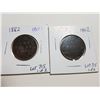 Image 2 : 1882 H OBVERSE 1 AND 2 LARGE PENNY LOT