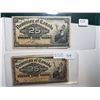 Image 2 : 1900 SHINPLASTERS 25 CENT NOTES, 2 DIFFERENT SIGNATURES