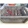Image 1 : LOT OF 24 POP BOTTLES IN WOOD CASE (MISSION BEVERAGES, RC COLA, STUBBY, ETC)