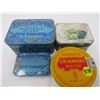 Image 1 : LOT OF 4 TOBACCO TINS (2 EDGEWORTH TINS, 1 SMALL AND 1 LARGER, 1 ERINMORE MIXTURE, & 1 ORINOCO)