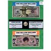 Image 1 : FAMOUS AMERICANS ON ONE MILLION DOLLAR BANKNOTES. JOHN WAYNE AND ELIZABETH TAYLOR.