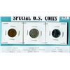 Image 1 : SPECIAL US COINS- 1914 ONE CENT, BUFFALO 5 CENT AND WAR TIME EMERGENCY ISSUE STEEL CENT