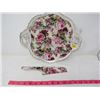 Image 1 : CAKE PLATE AND KNIFE (EMELIE CHINTZ)