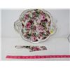 Image 2 : CAKE PLATE AND KNIFE (EMELIE CHINTZ)