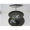 Image 2 : DESSERT PLATE (3 TIER) *PEGASUS* (CROWN DEVON)