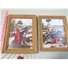 Image 1 : LOT OF 2 FRAMED PAINTINGS OF GIRL AND HER DOG