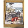 Image 3 : LOT OF 2 FRAMED PAINTINGS OF GIRL AND HER DOG