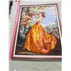 Image 2 : LARGE FRAMED CROSS-STITCH OF A LADY